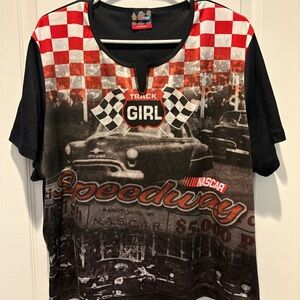 Nascar Black & Red Speedway Track Girl Tee